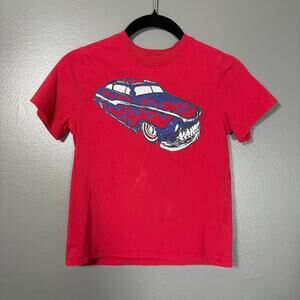 Hanna Andersson Boy's Red Classic Car T-Shirt - Size 120 (6-7) - Short Sleeve
